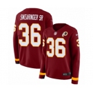 Women Nike Washington Redskins #36 D.J. Swearinger Limited Burgundy Therma Long Sleeve NFL Jersey