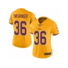 Women Nike Washington Redskins #36 D.J. Swearinger Limited Gold Rush Vapor Untouchable NFL Jersey