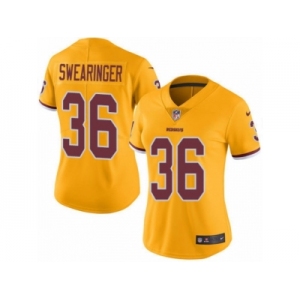 Women Nike Washington Redskins #36 D.J. Swearinger Limited Gold Rush Vapor Untouchable NFL Jersey