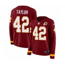 Women Nike Washington Redskins #42 Charley Taylor Limited Burgundy Therma Long Sleeve NFL Jersey