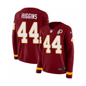 Women Nike Washington Redskins #44 John Riggins Limited Burgundy Therma Long Sleeve NFL Jersey