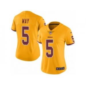 Women Nike Washington Redskins #5 Tress Way Limited Gold Rush Vapor Untouchable NFL Jersey