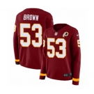 Women Nike Washington Redskins #53 Zach Brown Limited Burgundy Therma Long Sleeve NFL Jersey