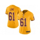 Women Nike Washington Redskins #61 Spencer Long Limited Gold Rush Vapor Untouchable NFL Jersey