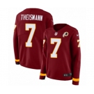 Women Nike Washington Redskins #7 Joe Theismann Limited Burgundy Therma Long Sleeve NFL Jersey