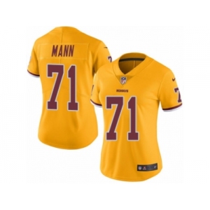 Women Nike Washington Redskins #71 Charles Mann Limited Gold Rush Vapor Untouchable NFL Jersey