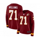 Women Nike Washington Redskins #71 Trent Williams Limited Burgundy Therma Long Sleeve NFL Jersey