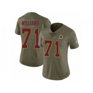 Women Nike Washington Redskins #71 Trent Williams Limited Olive 2017 Salute to Service NFL Jersey