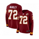 Women Nike Washington Redskins #72 Dexter Manley Limited Burgundy Therma Long Sleeve NFL Jersey