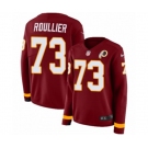 Women Nike Washington Redskins #73 Chase Roullier Limited Burgundy Therma Long Sleeve NFL Jersey