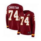 Women Nike Washington Redskins #74 Geron Christian Limited Burgundy Therma Long Sleeve NFL Jersey