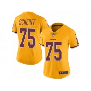 Women Nike Washington Redskins #75 Brandon Scherff Limited Gold Rush Vapor Untouchable NFL Jersey