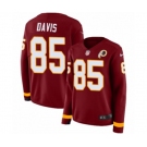 Women Nike Washington Redskins #85 Vernon Davis Limited Burgundy Therma Long Sleeve NFL Jersey