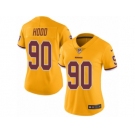 Women Nike Washington Redskins #90 Ziggy Hood Limited Gold Rush Vapor Untouchable NFL Jersey