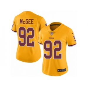 Women Nike Washington Redskins #92 Stacy McGee Limited Gold Rush Vapor Untouchable NFL Jersey