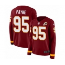 Women Nike Washington Redskins #95 Da'Ron Payne Limited Burgundy Therma Long Sleeve NFL Jersey