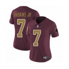 Women Washington Redskins #7 Dwayne Haskins Burgundy Red Gold Number Alternate 80TH Anniversary Vapor Untouchable Limited Player Football Jersey