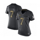 Women Washington Redskins #7 Dwayne Haskins Limited Black 2016 Salute to Service Football Jersey