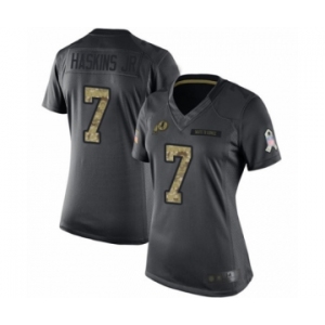 Women Washington Redskins #7 Dwayne Haskins Limited Black 2016 Salute to Service Football Jersey