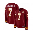 Women Washington Redskins #7 Dwayne Haskins Limited Burgundy Therma Long Sleeve Football Jersey