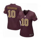 Women's Nike Washington Redskins #10 Paul Richardson Game Burgundy Red Gold Number Alternate 80TH Anniversary NFL Jersey