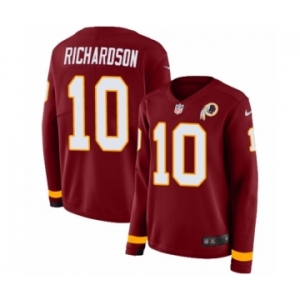 Women's Nike Washington Redskins #10 Paul Richardson Limited Burgundy Therma Long Sleeve NFL Jersey