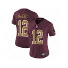 Women's Nike Washington Redskins #12 Colt McCoy Vapor Untouchable Limited Burgundy Red Gold Number Alternate 80TH Anniversary NFL Jersey