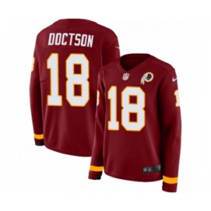 Women's Nike Washington Redskins #18 Josh Doctson Limited Burgundy Therma Long Sleeve NFL Jersey