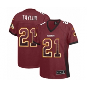 Women's Nike Washington Redskins #21 Sean Taylor Elite Burgundy Red Drift Fashion NFL Jersey