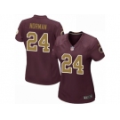 Women's Nike Washington Redskins #24 Josh Norman Game Burgundy Red Gold Number Alternate 80TH Anniversary NFL Jersey