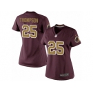 Women's Nike Washington Redskins #25 Chris Thompson Limited Burgundy Red Gold Number Alternate 80TH Anniversary NFL Jersey