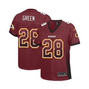 Women's Nike Washington Redskins #28 Darrell Green Elite Burgundy Red Drift Fashion NFL Jersey