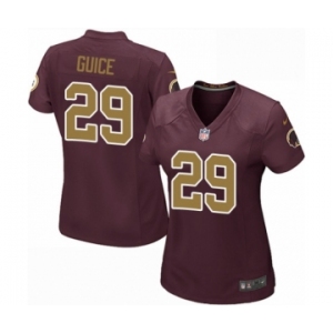 Women's Nike Washington Redskins #29 Derrius Guice Game Burgundy Red Gold Number Alternate 80TH Anniversary NFL Jersey