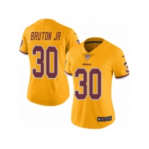 Women's Nike Washington Redskins #30 David Bruton Jr. Limited Gold Rush NFL Jersey