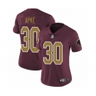 Women's Nike Washington Redskins #30 Troy Apke Burgundy Red Gold Number Alternate 80TH Anniversary Vapor Untouchable Elite Player NFL Jersey