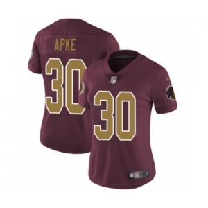 Women's Nike Washington Redskins #30 Troy Apke Burgundy Red Gold Number Alternate 80TH Anniversary Vapor Untouchable Limited Player NFL Jersey