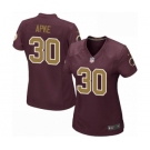 Women's Nike Washington Redskins #30 Troy Apke Game Burgundy Red Gold Number Alternate 80TH Anniversary NFL Jersey