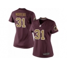 Women's Nike Washington Redskins #31 Fabian Moreau Limited Burgundy Red Gold Number Alternate 80TH Anniversary NFL Jersey