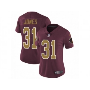 Women's Nike Washington Redskins #31 Matt Jones Vapor Untouchable Limited Burgundy Red Gold Number Alternate 80TH