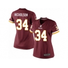 Women's Nike Washington Redskins #34 Montae Nicholson Limited Burgundy Red Team Color NFL Jersey