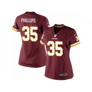 Women's Nike Washington Redskins #35 Dashaun Phillips Limited Burgundy Red Team Color NFL Jersey