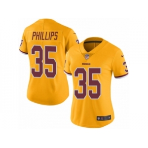Women's Nike Washington Redskins #35 Dashaun Phillips Limited Gold Rush NFL Jersey