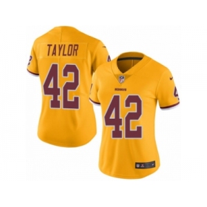 Women's Nike Washington Redskins #42 Charley Taylor Limited Gold Rush NFL Jersey