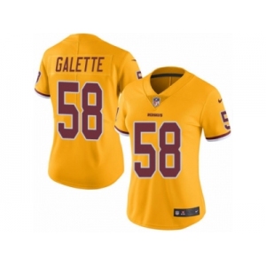 Women's Nike Washington Redskins #58 Junior Galette Limited Gold Rush NFL Jersey