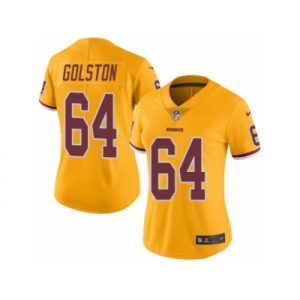 Women's Nike Washington Redskins #64 Kedric Golston Limited Gold Rush NFL Jersey