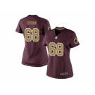 Women's Nike Washington Redskins #68 Russ Grimm Burgundy Red Gold Number Alternate 80TH Anniversary Elite Jersey