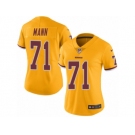 Women's Nike Washington Redskins #71 Charles Mann Limited Gold Rush NFL Jersey