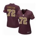 Women's Nike Washington Redskins #72 Geron Christian Game Burgundy Red Gold Number Alternate 80TH Anniversary NFL Jersey