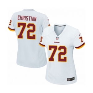 Women's Nike Washington Redskins #72 Geron Christian Game White NFL Jersey