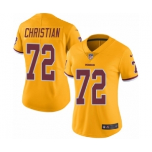 Women's Nike Washington Redskins #72 Geron Christian Limited Gold Rush Vapor Untouchable NFL Jersey